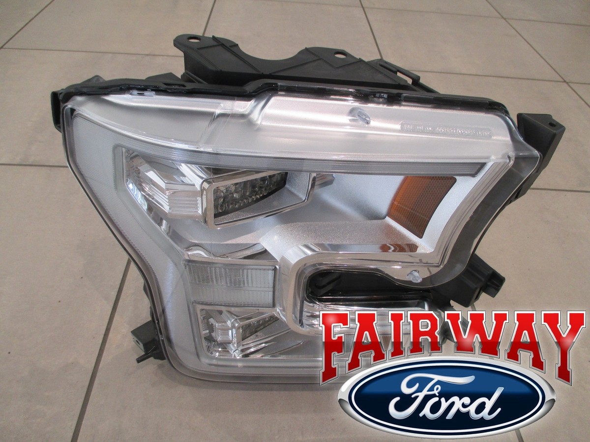15 thru 17 F-150 OEM Ford Chrome LED Head Lamp Light - RH