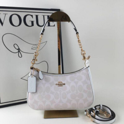 Coach Teri 2Way Shoulder Bag CA548 Signature Canvas Smooth Leather