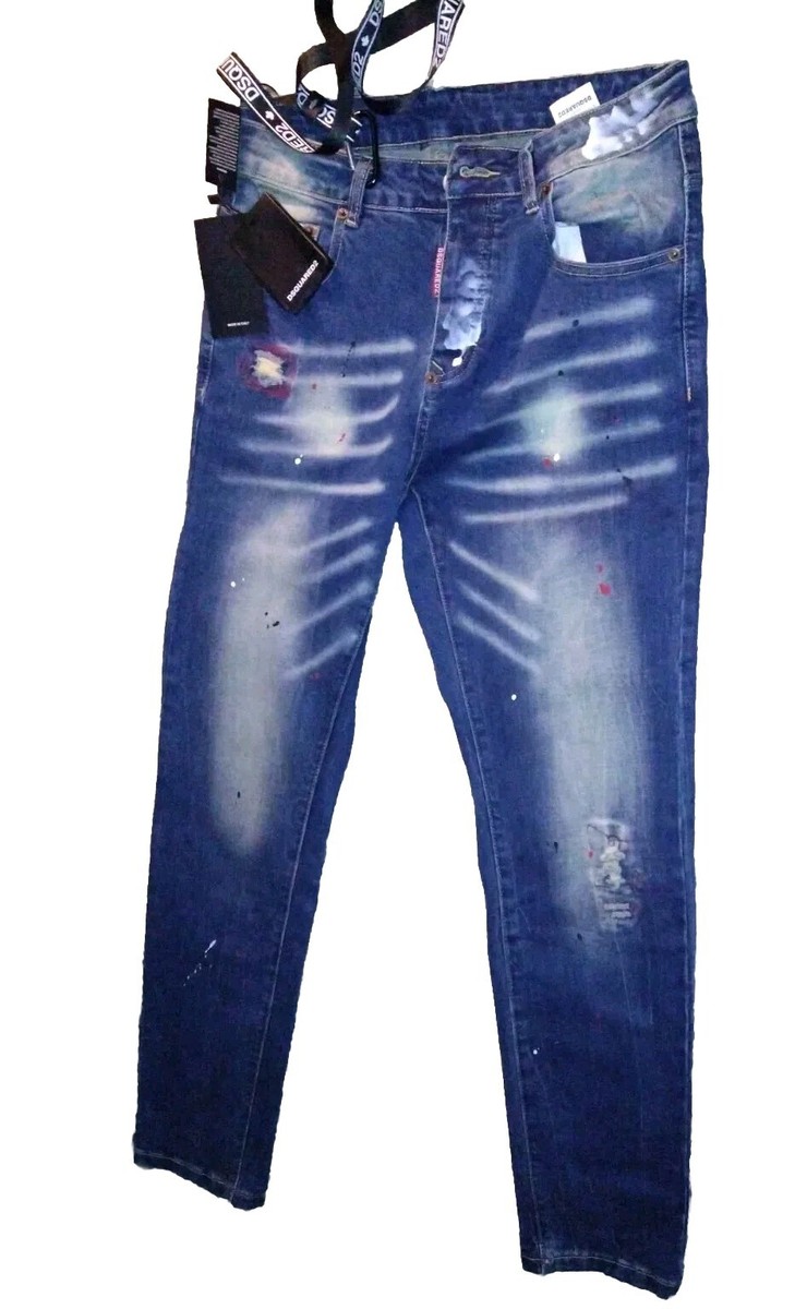 DSQUARED2 NEW RIDER JEAN LONG CROTCH TIGHT BOTTOM MILANO ITALY 46