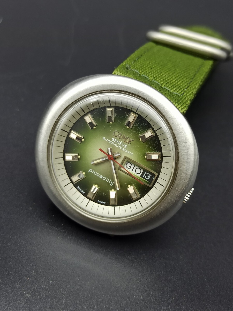 Rare CAMY Geneve Piccadilly Watch Super-Automatic Men's Jumbo 70s