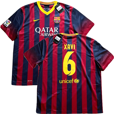 2013/14 Barcelona Home Jersey #6 XAVI HERNANDEZ 2XL Nike Soccer