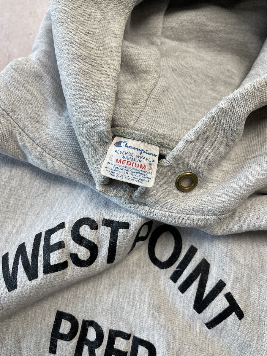 Vintage 80s Champion Reverse Weave Hoodie West Point Prep Military