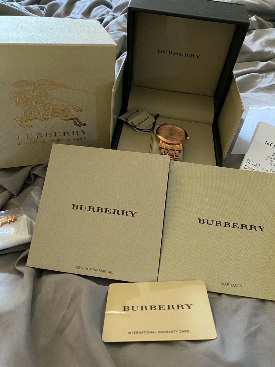 BURBERRY BU1864 Women's Watch Rose Gold Stainless Steel Watch EUC