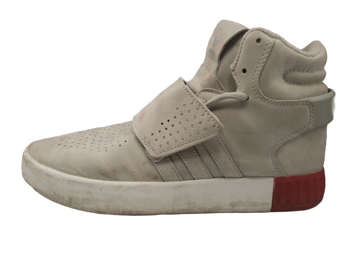 Adidas Mens Size 6.5 Tubular Invader BB5035 Beige Mid Top Lace Up