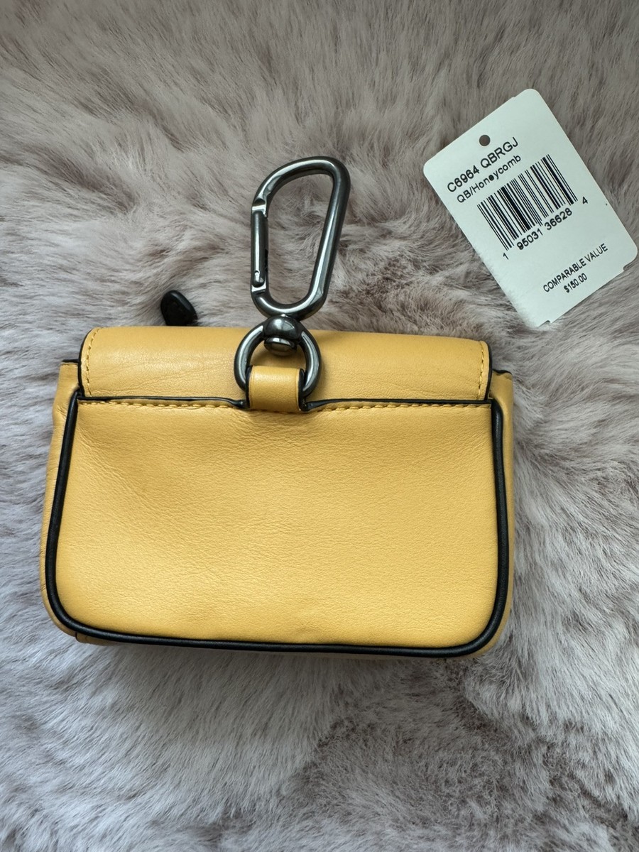 Coach C6964 Micro Track Key Fob Chain Bag Charm Mini Bag Leather