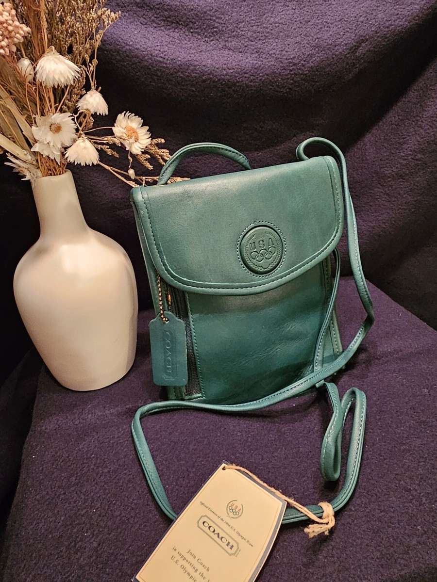 Vintage Coach USA Olympics 100th Anniversary Forest Green Leather