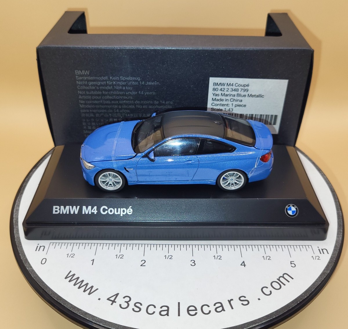 1/43 scale BMW M4 F82 2014 Blue Jada herpa iScale Hood & Trunk