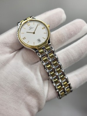 32mm SWISS [N. MINT] 1998 Omega DeVille 18K Solid Gold S.Steel