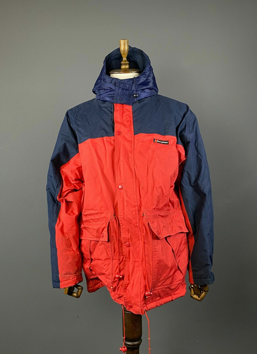 Vintage Berghaus 90's Red Hooded Ski Outdoor Jacket L / US 42-44