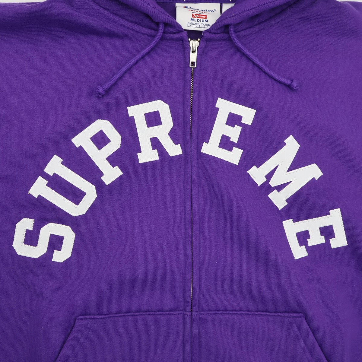 Supreme Champion Zip Up Hooded Sweatshirt Purple | eBay