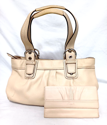 COACH SOHO PLEATED CREAM IVORY LEATHER Y2K TOTE SHOULDER HANDBAG