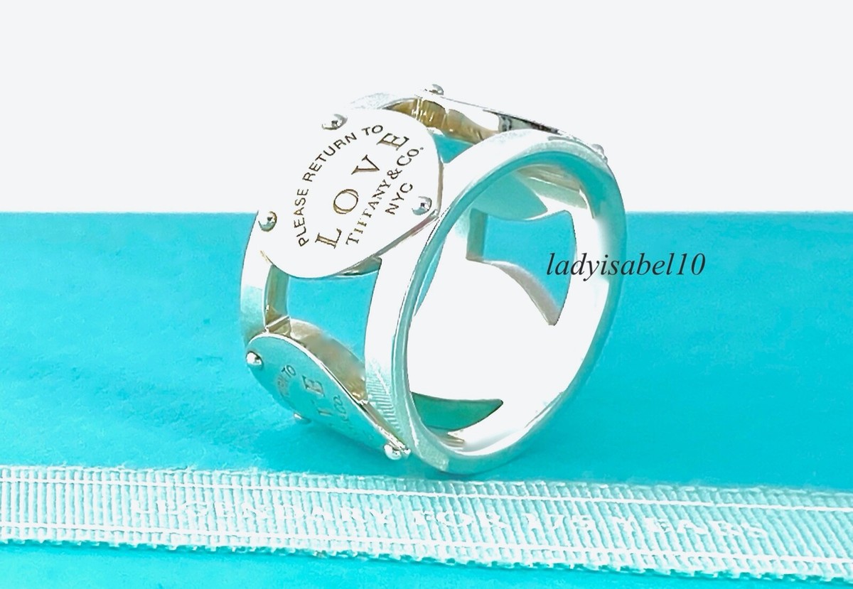 Return To Tiffany & Co Love Heart 4.75 Band Ring Sterling Silver