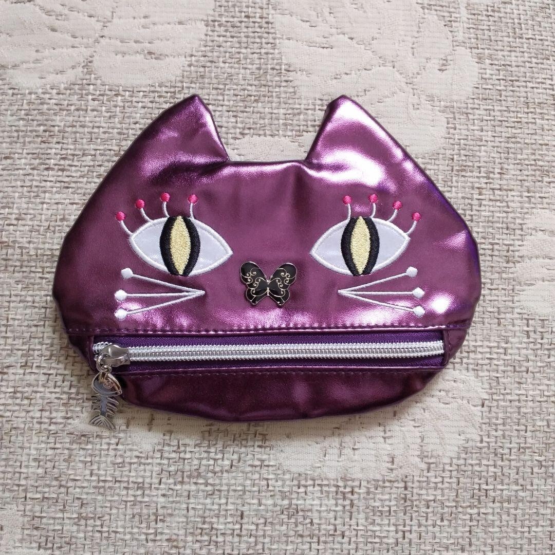 ANNA SUI Pouch Bag NEW Cat Purple wallet | eBay