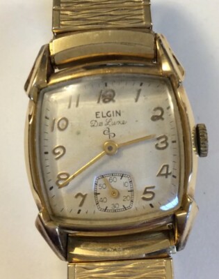 Elgin Deluxe Wrist Watch 1940-50s 17J 4 Adj. 10k GF Case Works | eBay