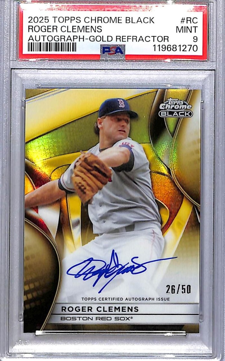 2025 Topps Chrome Black Gold #CBA-RC Roger Clemens PSA 9 MINT Auto