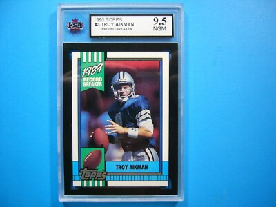 1990 TOPPS NFL FOOTBALL CARD #3 TROY AIKMAN ROOKIE RECORD BREAKER