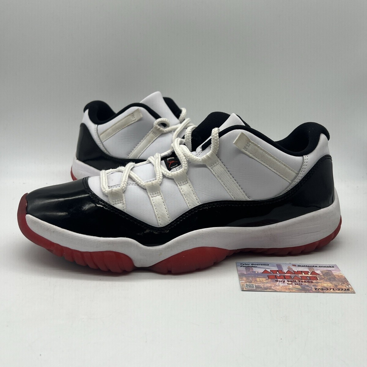 Size 11 - Jordan 11 Retro Low Concord-Bred Black White Red Leather