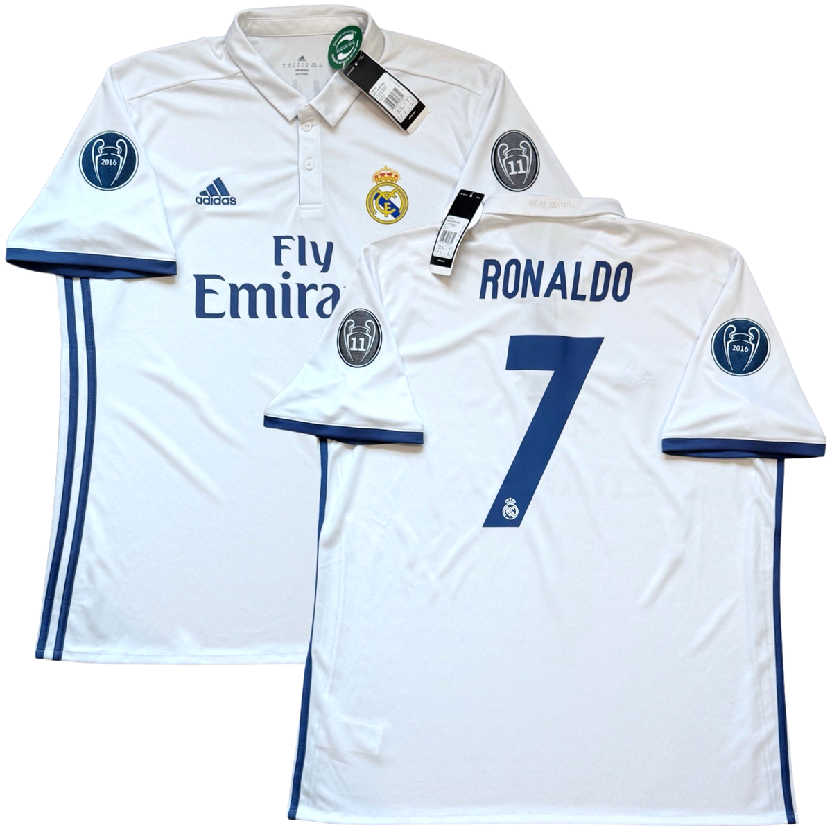 2016/17 Real Madrid Home UCL Jersey #7 RONALDO XL adidas Champions
