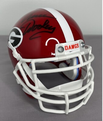 Vince Dooley & Buck Belue SIGNED Georgia Bulldogs Mini Helmet w