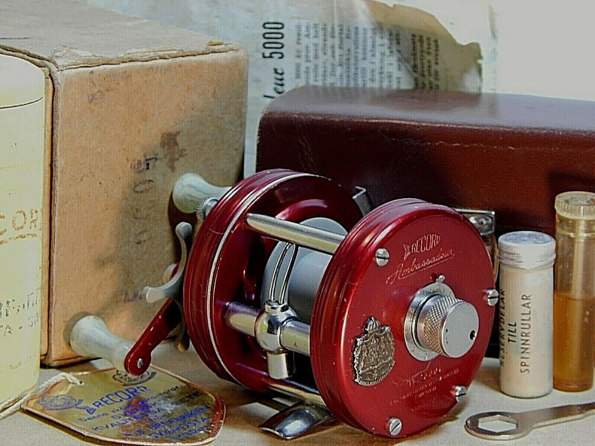 52 Vintage Record AMBASSADEUR 5000 Mod.SG baitcasting reel in box+