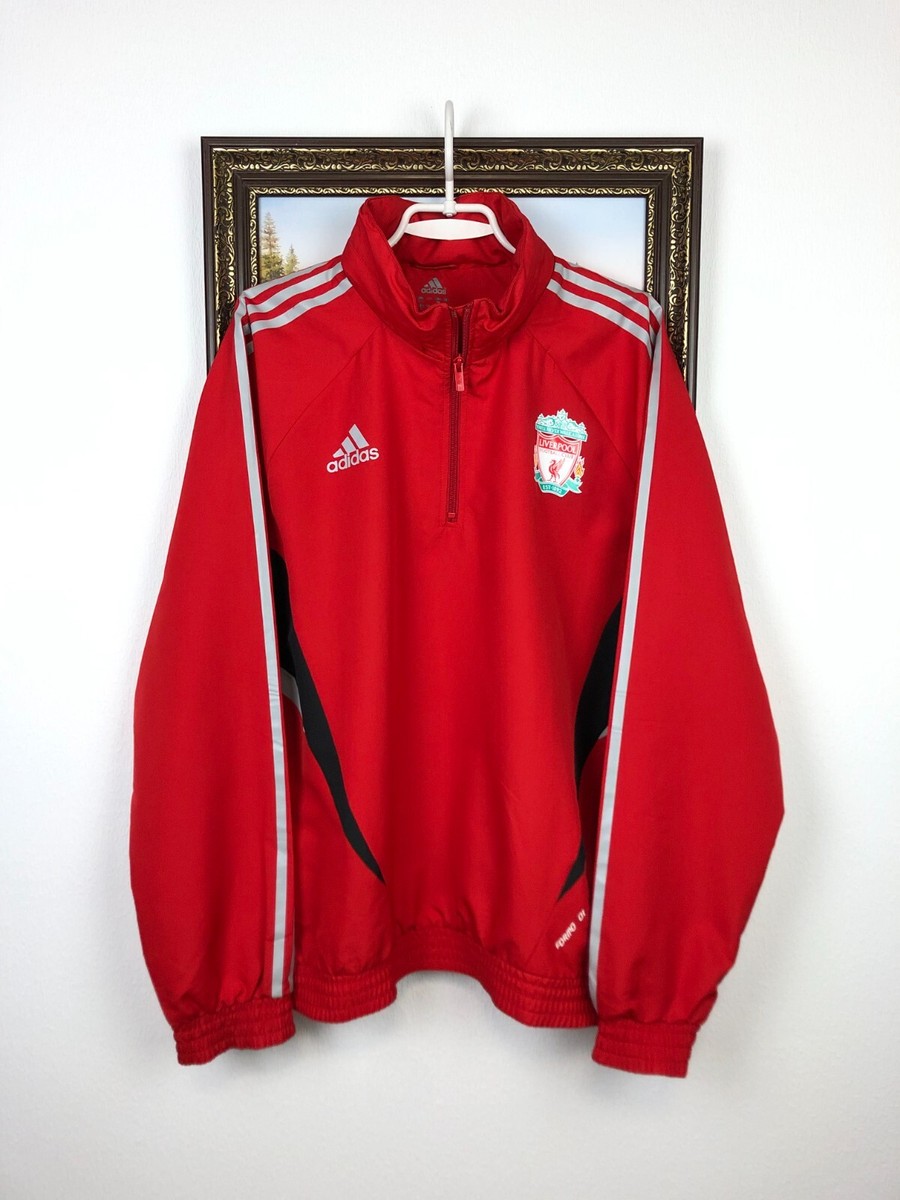 Vintage Adidas Liverpool Football Jacket Soccer Track Top Mens Red