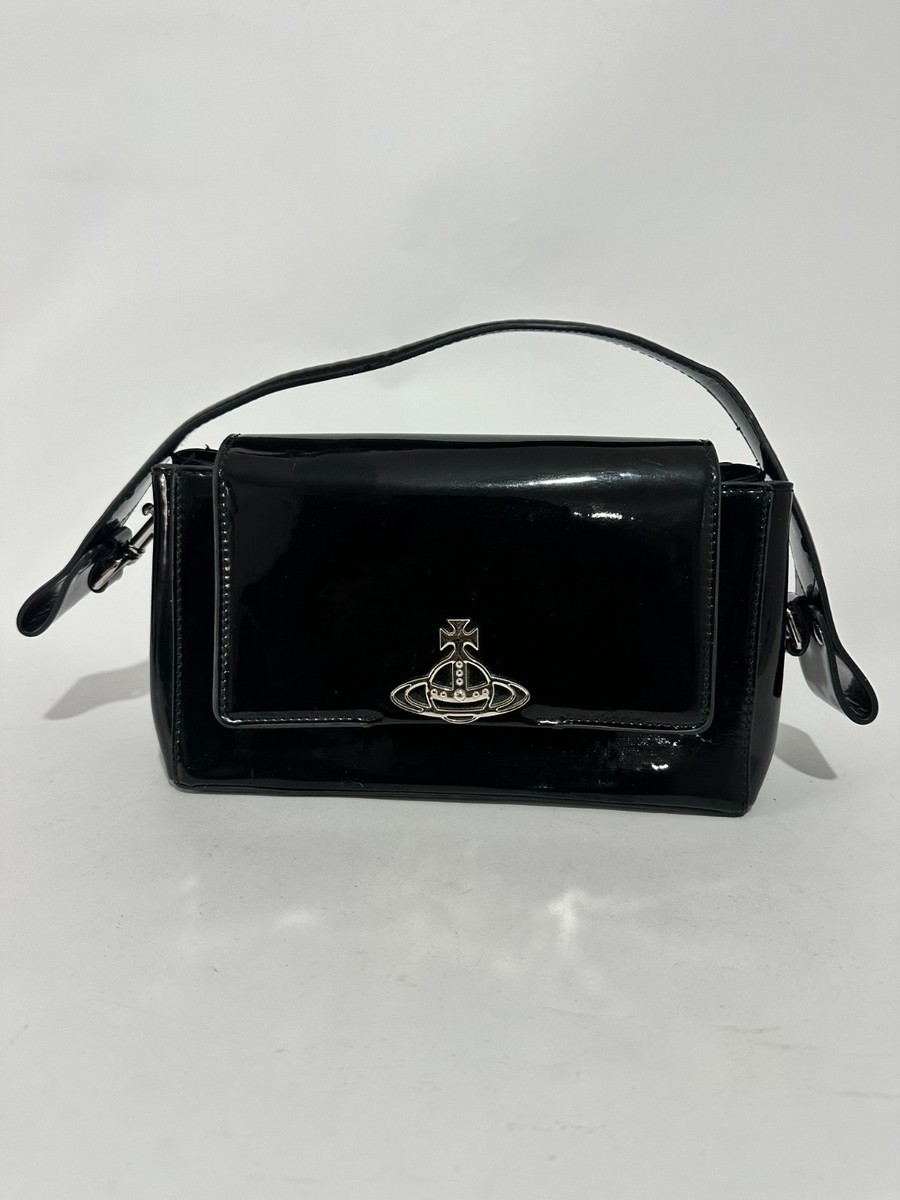 Vivienne Westwood Black Medium Patent Leather Hazel Top-Handle Bag