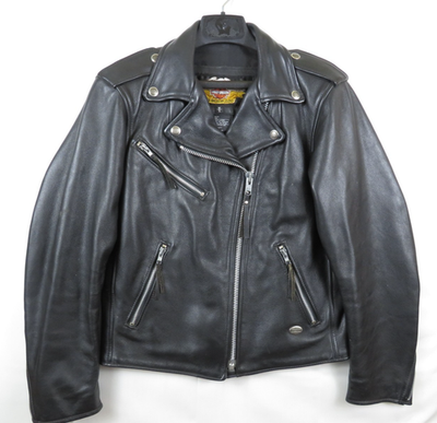 Vtg USA made HARLEY DAVIDSON black leather jacket Sz M | eBay
