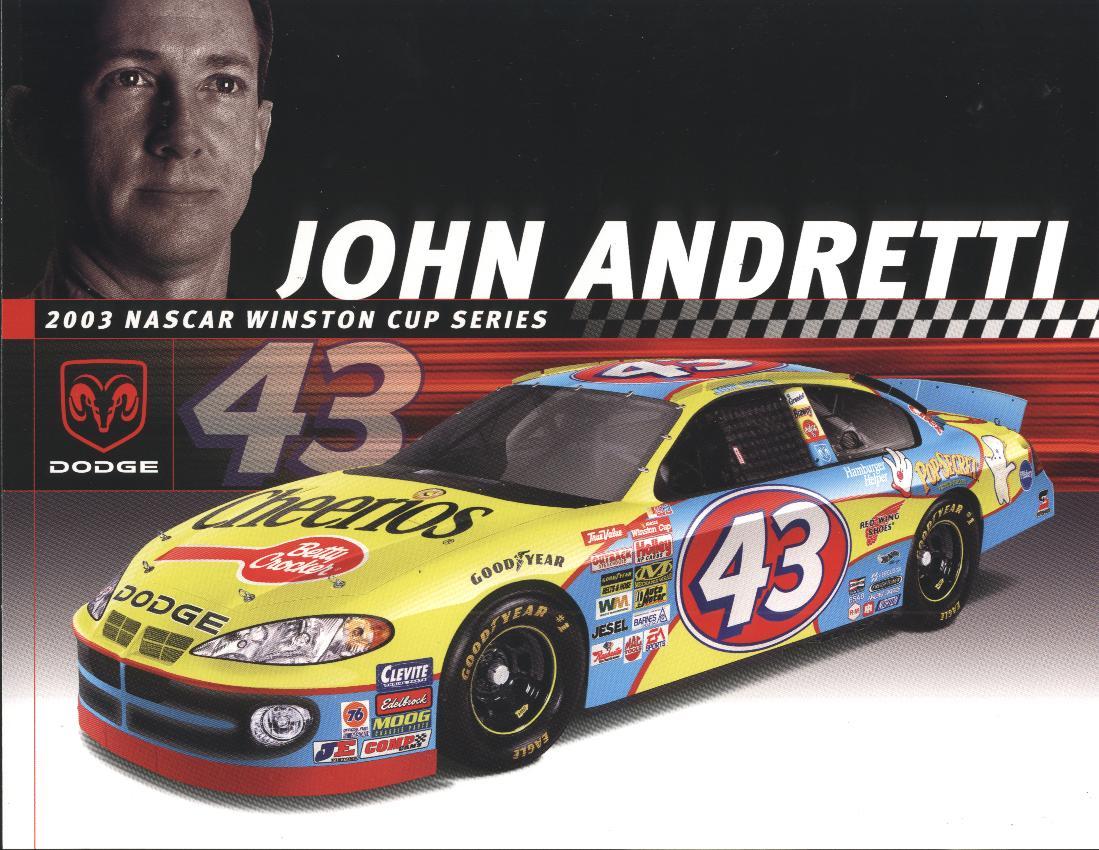 2003 John Andretti Dodge Intrepid NASCAR Winston Cup Hero Card | eBay