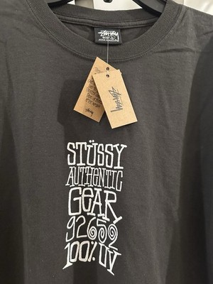 Stussy x AUTHENTIC GEAR TEE PIGMENT DYED Tshirt Mens L Black 2025