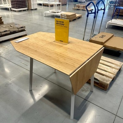 Brand New IKEA IKEA PS 2012 Bamboo White Drop-Leaf Table 202.068
