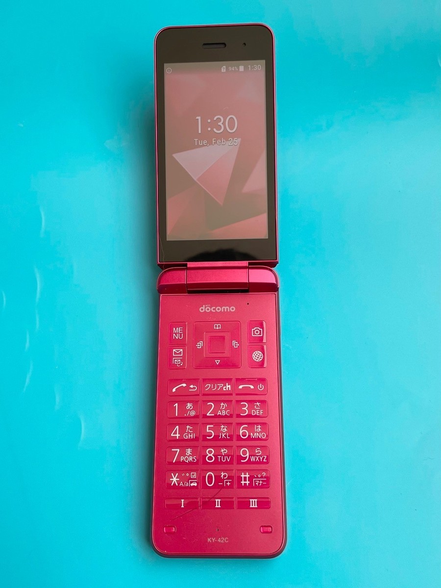 KYOCERA DIGNO Keitai KY-42C Android Flip Phone Unlocked Red From