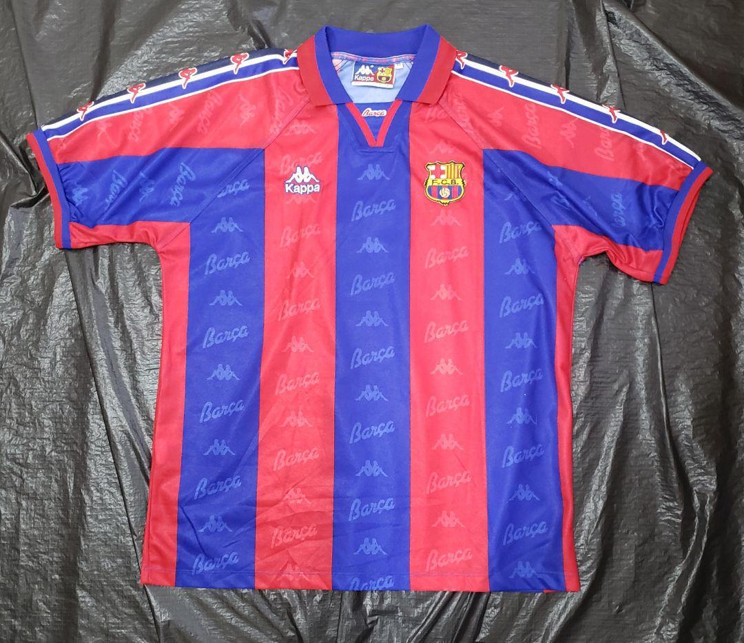 Vintage Figo Barcelona Kappa Soccer Jersey Shirt Kit 95/97 Size XL