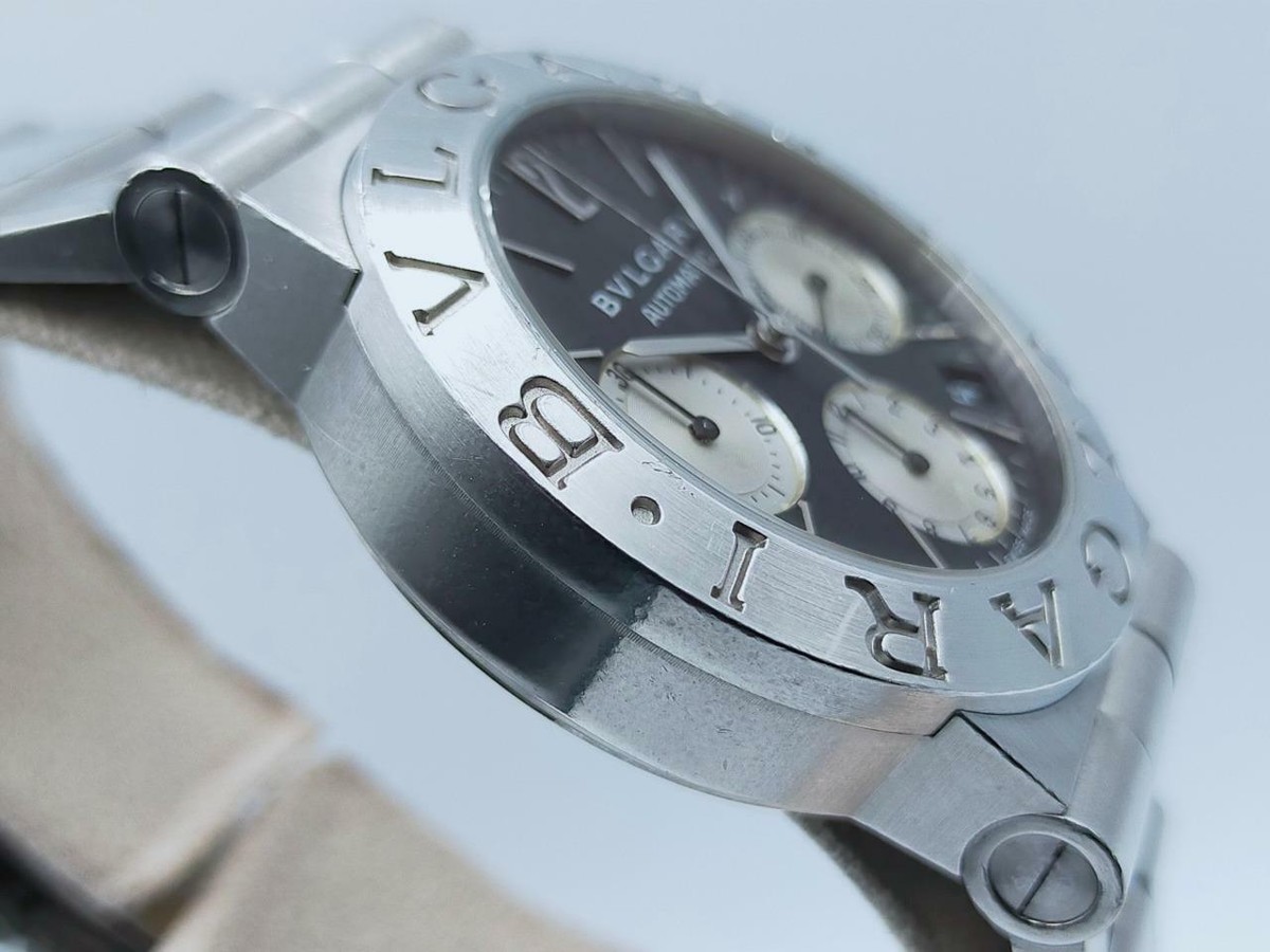 Authentic Bvlgari Diagono CH35S Chronograph 35mm Auto Men's Black