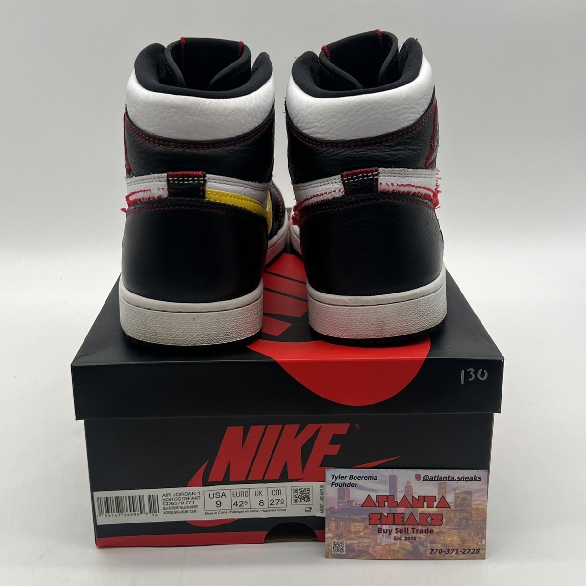 Size 9 - Air Jordan 1 Retro OG High Defiant Red Yellow Black White