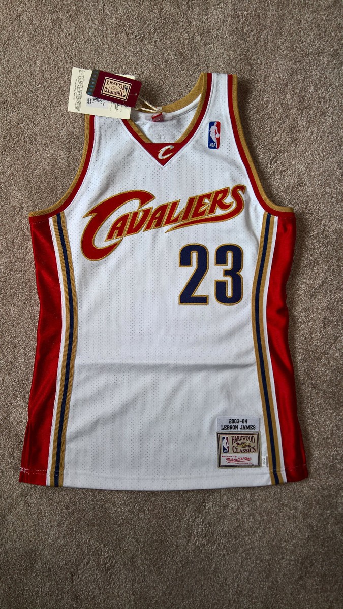 M&N Authentic LeBron James Cleveland Cavaliers White 2003-04