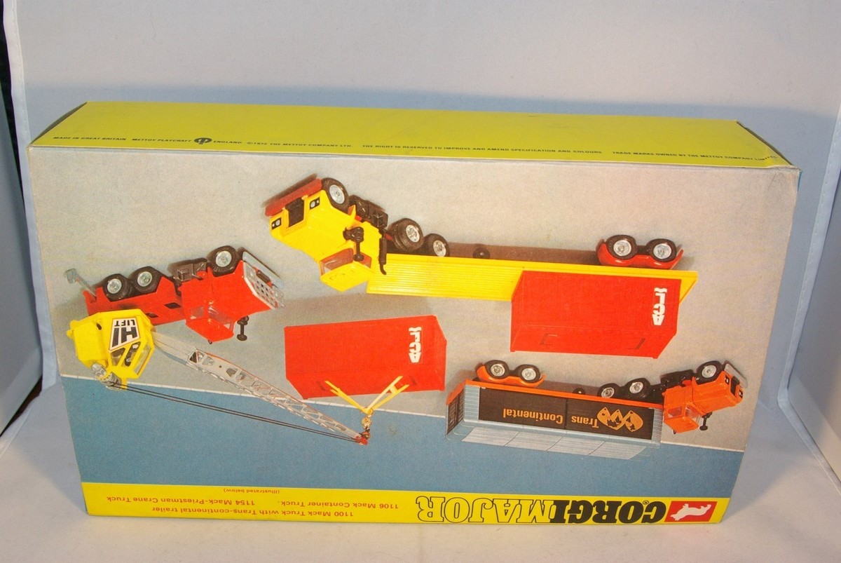 CORGI TOYS 1154 MACK PRIESTMAN CRANCE TRUCK LEERKARTON ORIGINAL
