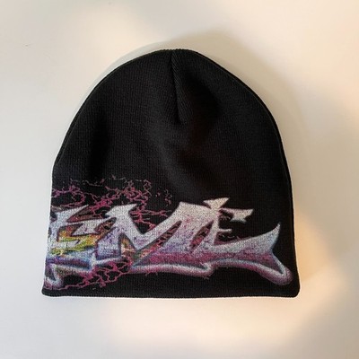 Supreme Tag Beanie Black FW25 Week 1 Cuffed Knit Hat OS Authentic