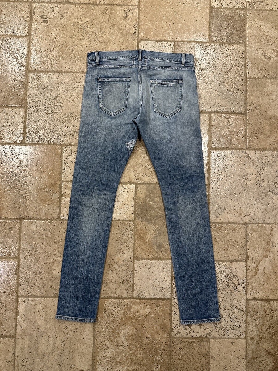 Saint Laurent x Hedi SS16 Blue Wash Distressed D02 Denim | eBay