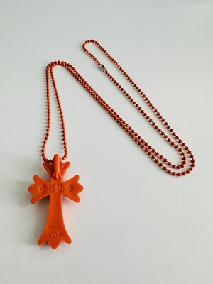 Chrome Hearts Tokyo 20th Anniversary Orange Cross Rubber Necklace