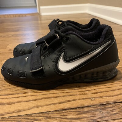 Nike Mens Romaleos 2 476927-010 Black Leather Weightlifting Shoes