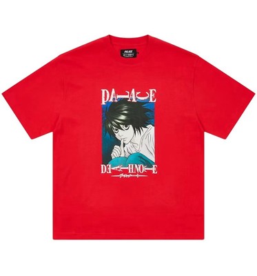 Palace x Death Note “L” T-Shirt – Red – Size M – Limited Deadstock