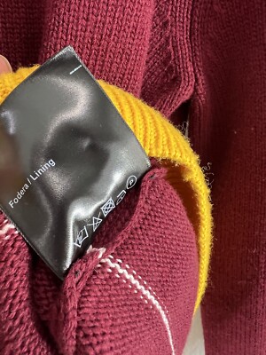 CALVIN KLEIN 205W39NYC Burgundy & Yellow Wool Raf Simons Men's