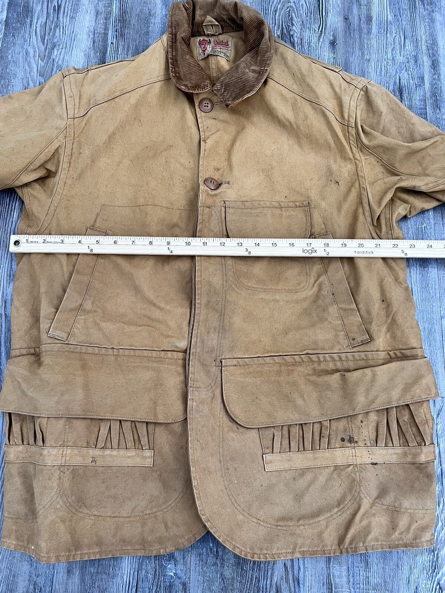 Vintage 30s 40s Duxbak Field Jacket Men's 1/2 Moon Canvas Duck