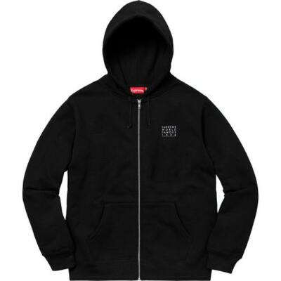 Supreme World Famous Zip Up Hooded Sweatshirt Black Medium S/S 18