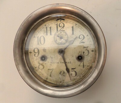 Seth Thomas Antique Maritime Ships Porthole Clock w/ Silver Trim