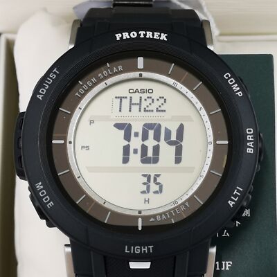 CASIO PRO TREK PRG-30-1JF Black Solar Men's Watch New in Box | eBay
