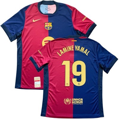 2024/25 Barcelona Home Jersey #19 Lamine Yamal Large Nike Soccer