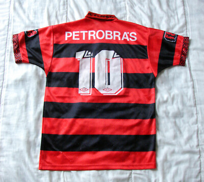 Vintage 90s Umbro Flamengo Lubrax Brazil Red Football Home Jersey