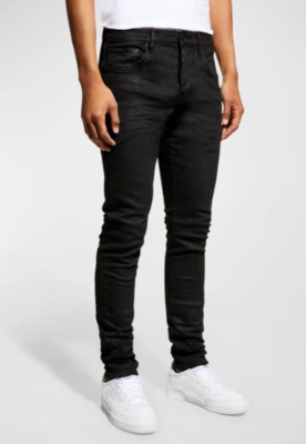 PURPLE BRAND Men's P001 Black Resin Skinny Jeans Size 40x34, NEW