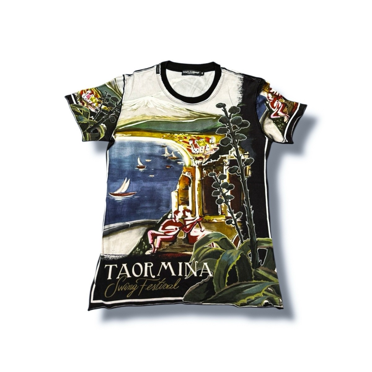 Dolce Gabbana Over All Print Italy Taormina Size 44 Made In Italy